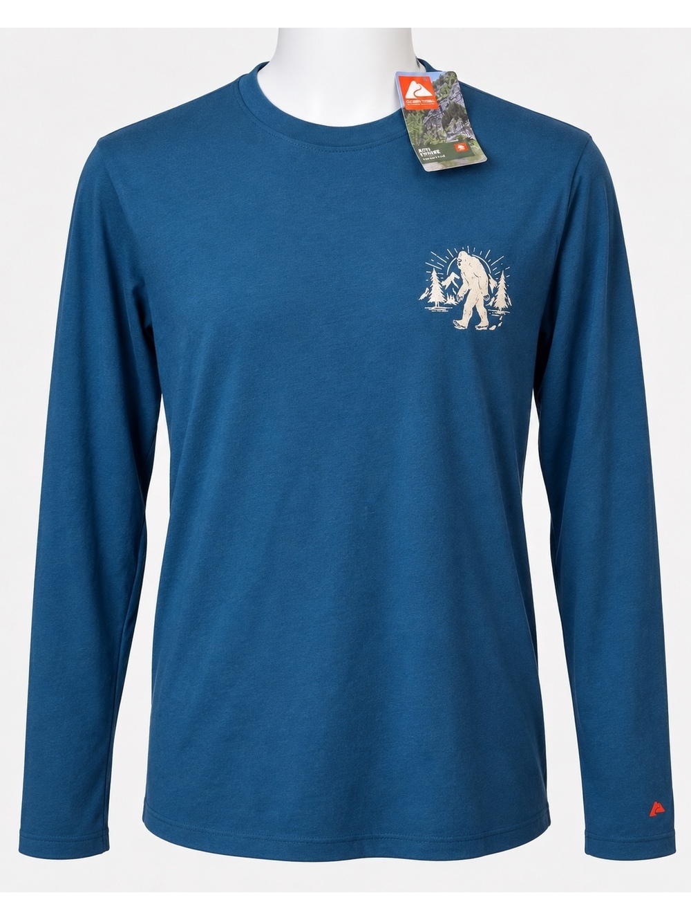 NWT Ozark Trail Men’s S Bigfoot Sasquatch Long Sleeve Graphic Tee Dark Harbor